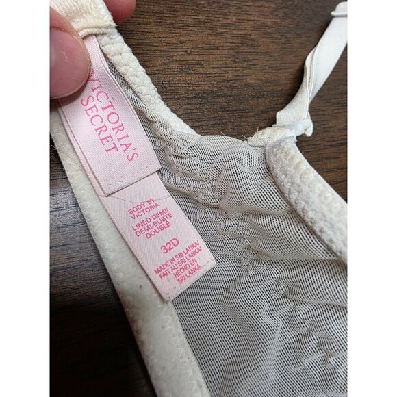 Pink & White Floral Lace Underwire Bra With Adjustable Straps & Mesh Sides Size - Picture 11 of 12